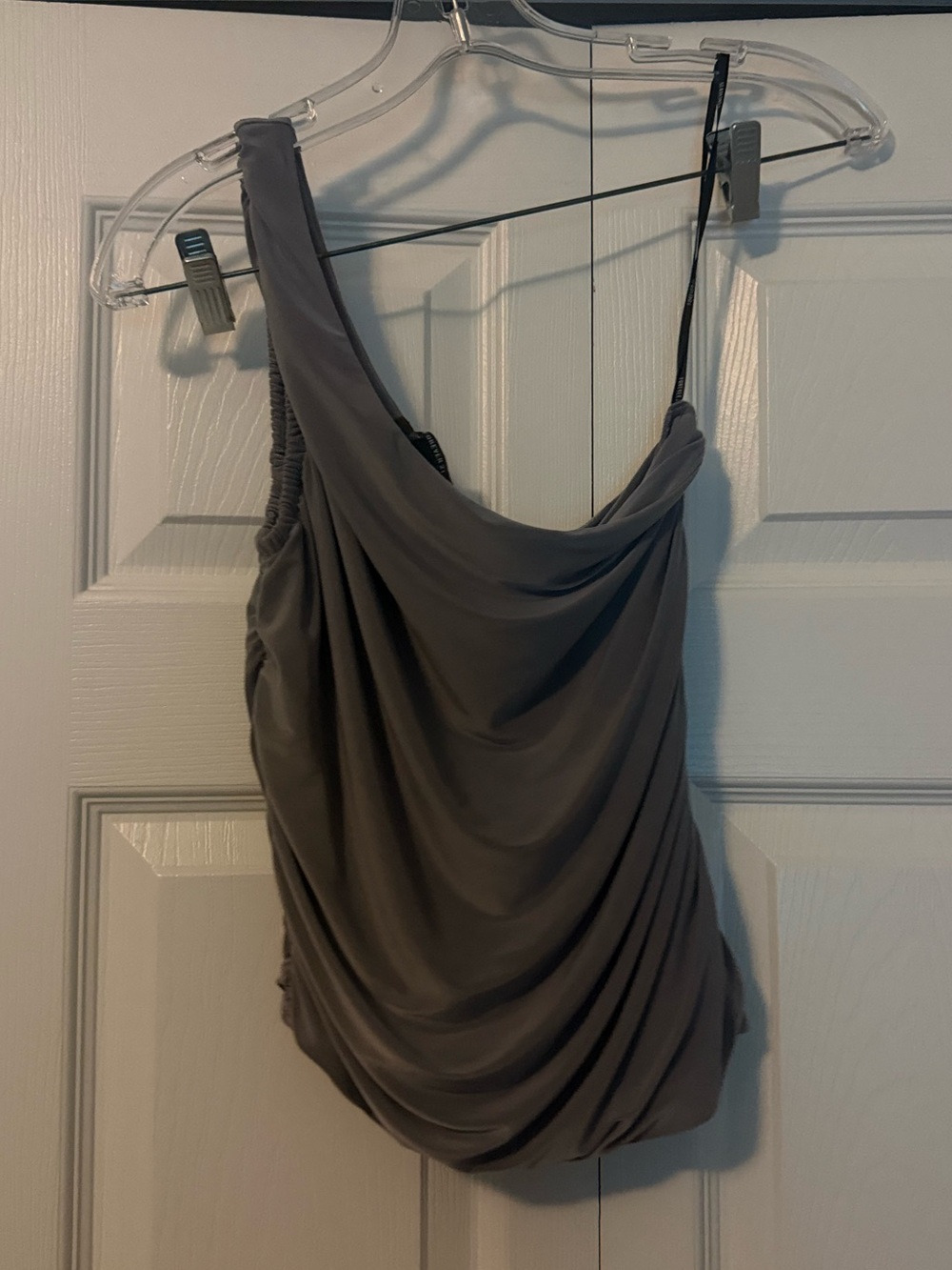 Grey One Shoulder Top